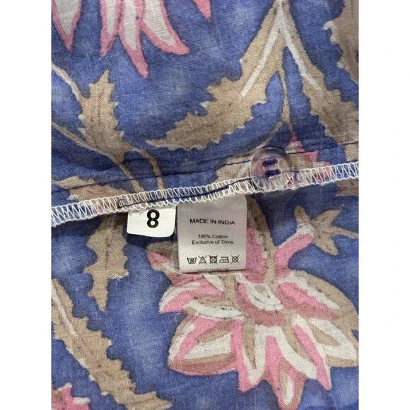 Karni Womens Dress Purple Mini Floral V Neck Puffed A Line Babydoll Boho Large - Picture 11 of 12